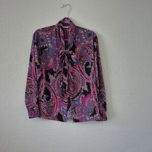 Women's Purple Paisley Blouse
